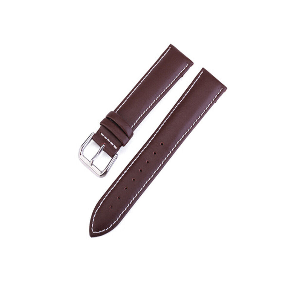 US 2 Pack 18mm 20mm 22mm Genuine Leather Watch Band Strap Bracelet