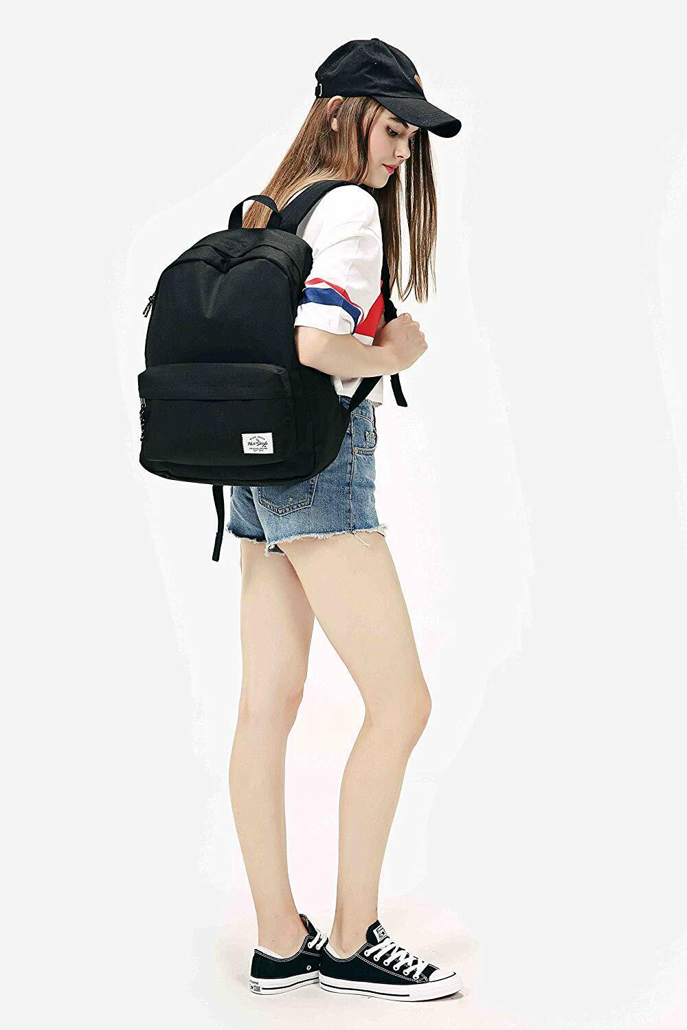 SIMPLAY Classic School Backpack Bookbag, 17"x12.5"x5",Assorted Colors and Prints