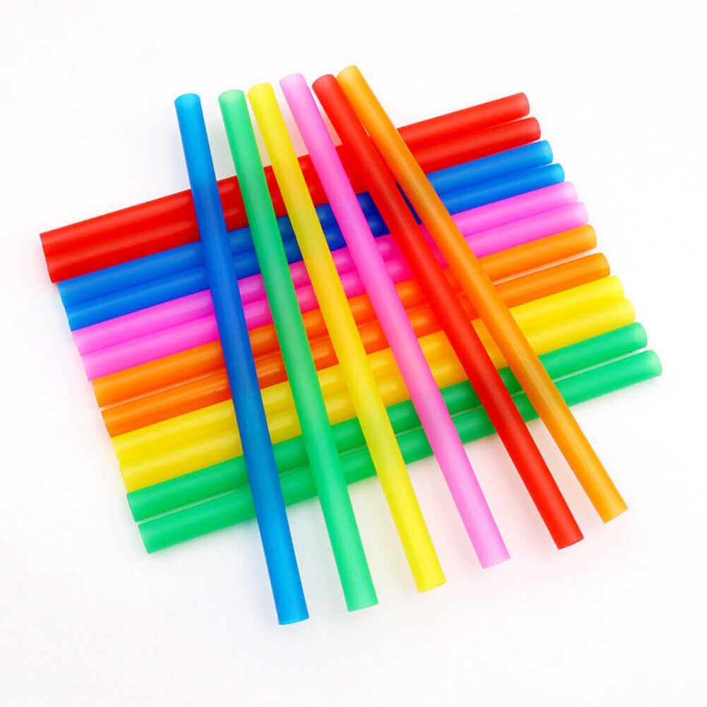 US 100-200 Pcs Jumbo Smoothie Straws Boba Bubble Tea Straws Individually Wrapped