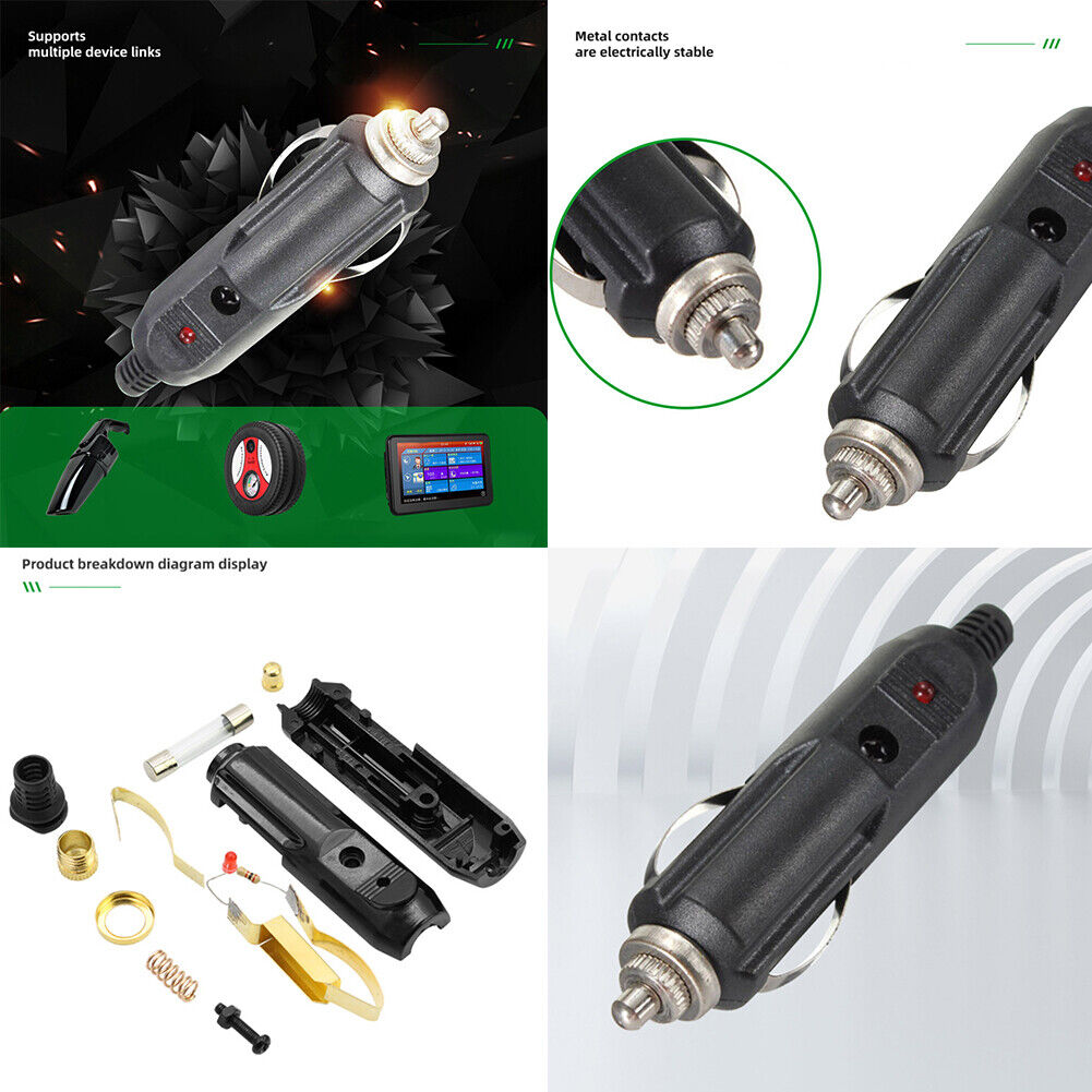US 4-8 Pcs 12V Male Car Cigarette Lighter Socket Boat Tractor Motorcycle Adapter