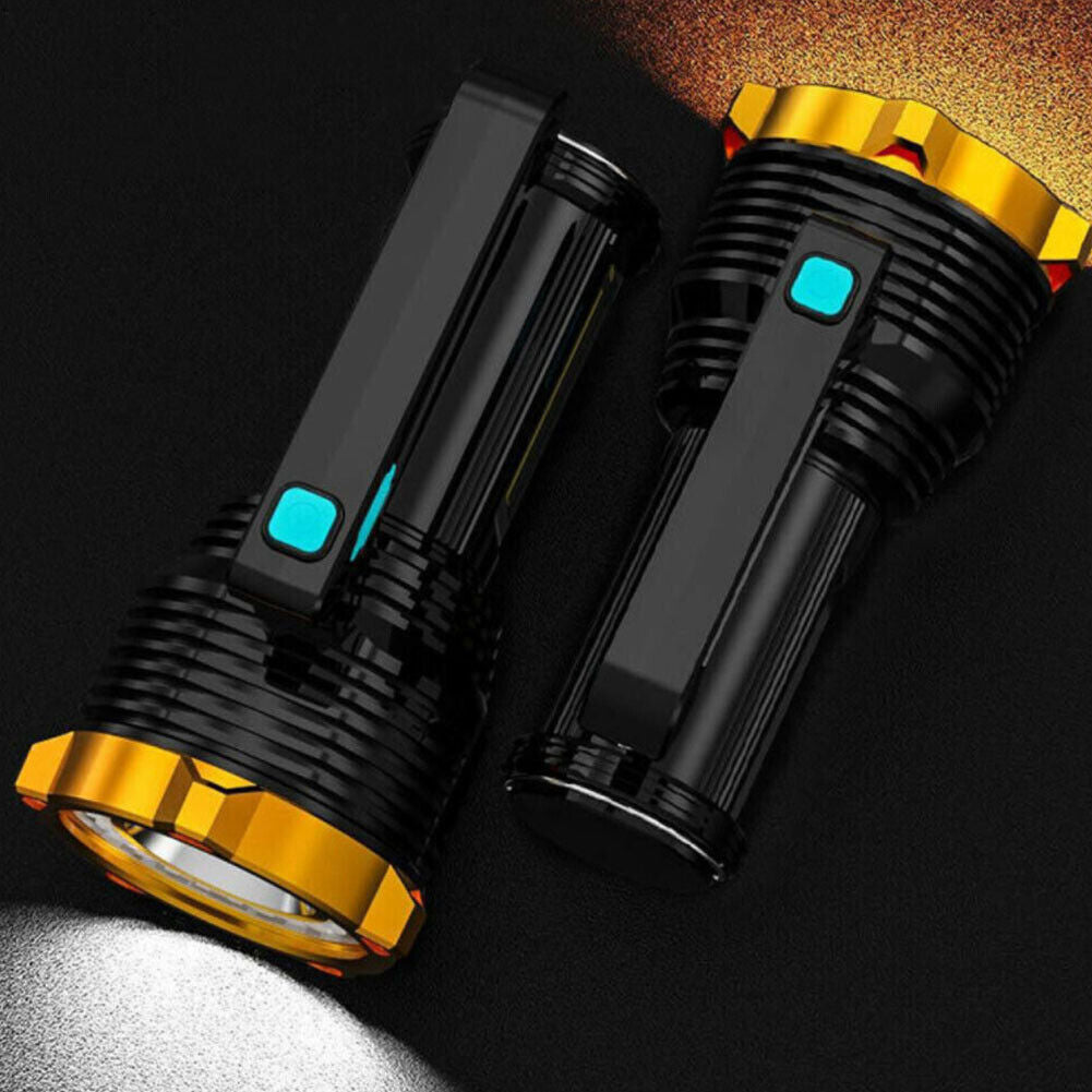 US 1-2 Pack Flashlight USB Rechargeable High Lumens Tactical Sidelight Handheld