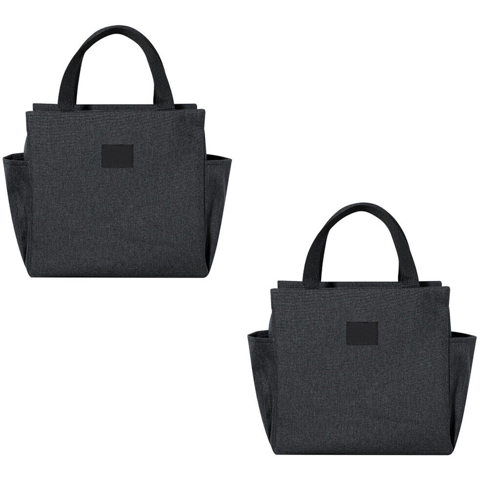 US 1-2 Pc Insulated Lunch Bag Thermo Cooler Hot Cold Box Kids Adults Work Office