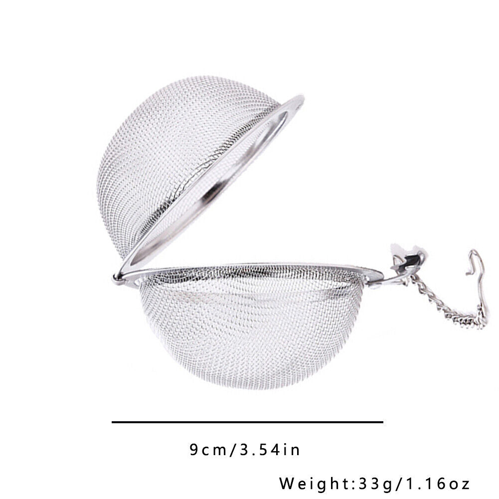 US 1-2 Pc Stainless Steel Mesh Tea Ball Strainer Diffuser Steeper Lock Filtering