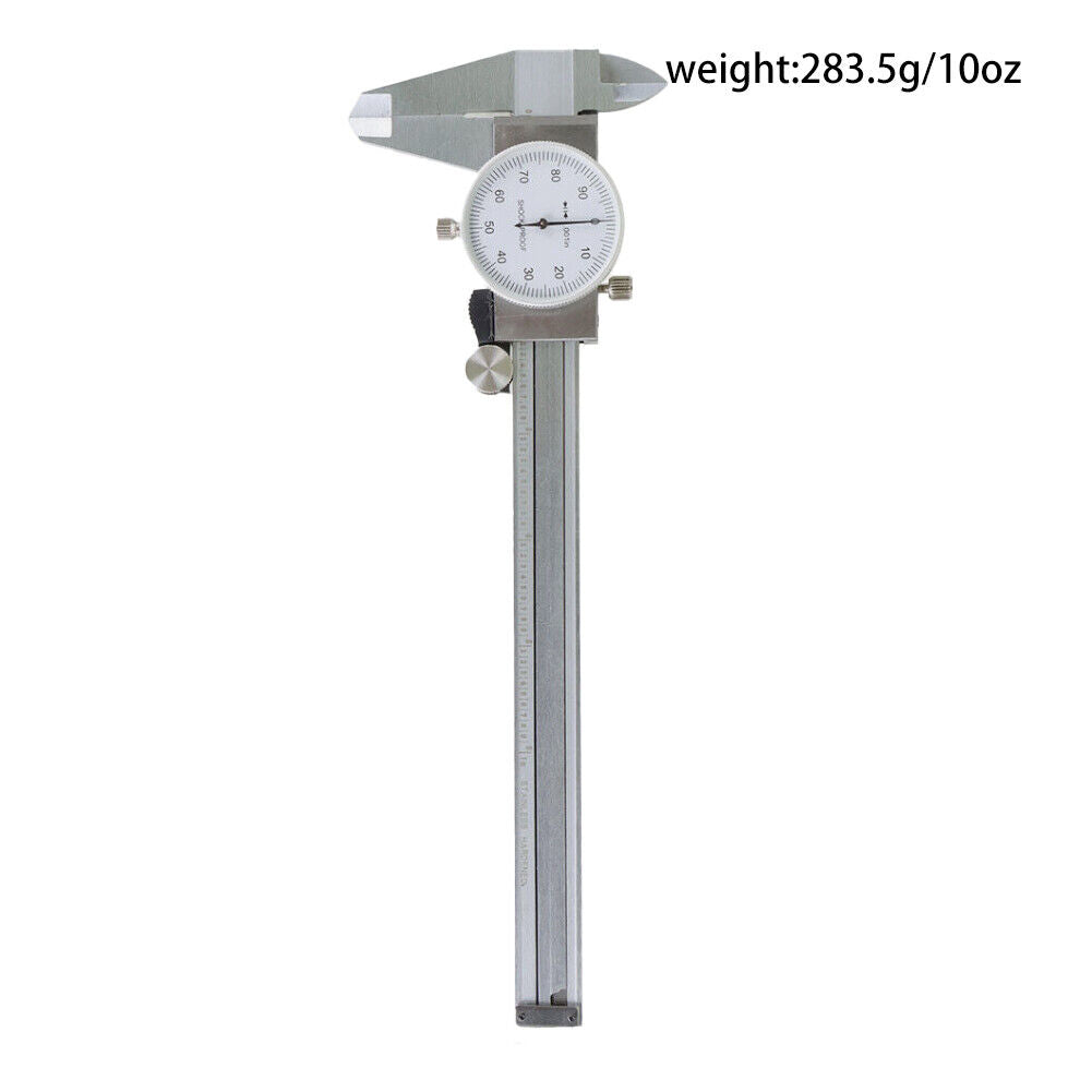 US Stainless Steel Dial Caliper 6'' Shockproof 0.01''  of One Inch Graduation