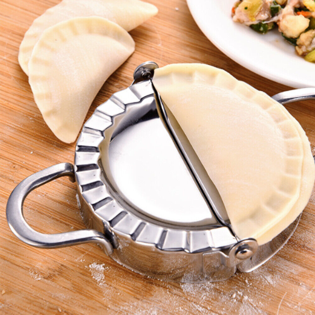 US 1-2 Pack Stainless Steel Dumpling Maker Mold Set Wraper Dough Gyoza 3Pcs