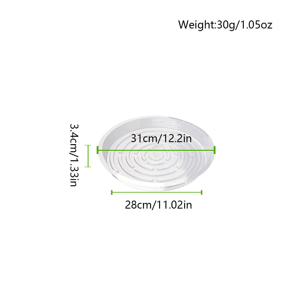 US 20-40 Pack 12"Plant Pot Plant Saucer Clear Plastic Drip Trays Plate Dish Bulk