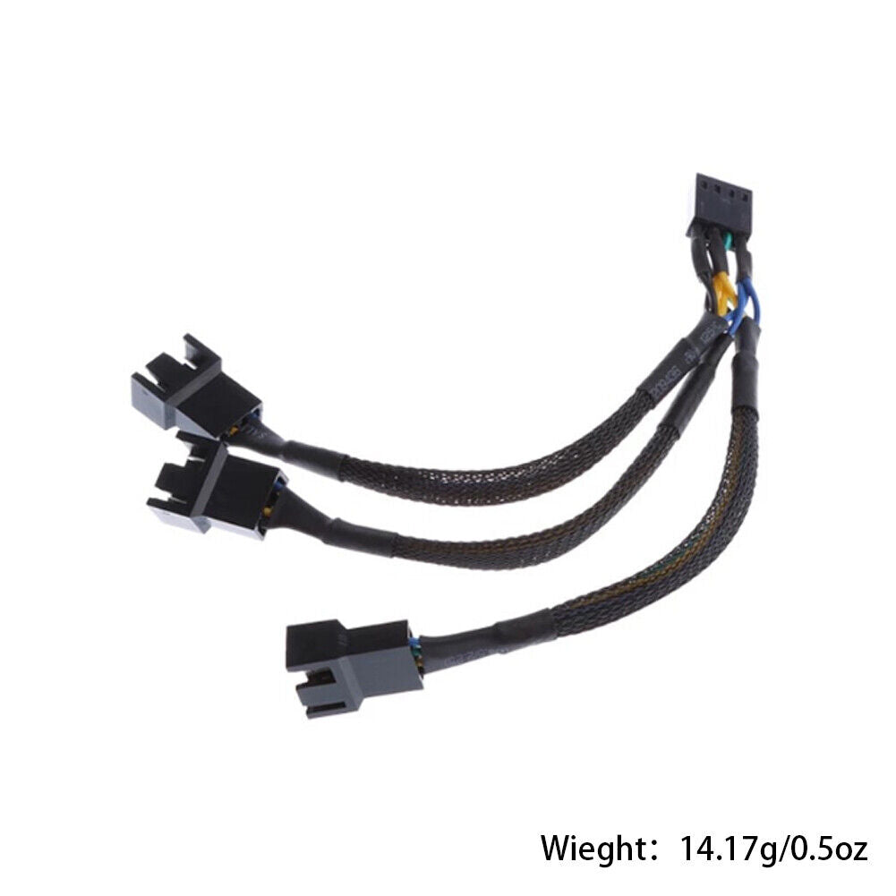 US 4-8 Pack 4 Pin 1 to 3 Way PWM Case PC Fan Splitter Cable Hub Power Adapter