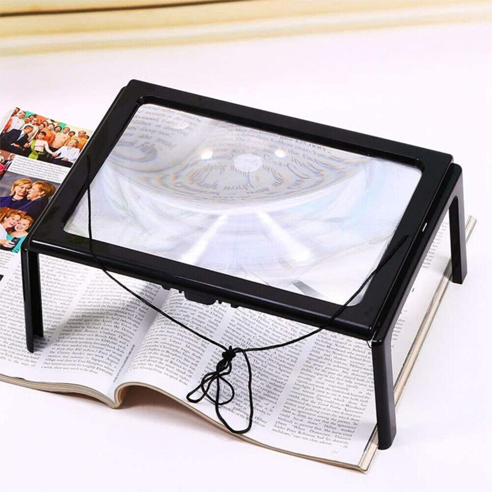 US 1-2 Pcs Magnifier LED Lighted Illuminated Foldable Desktop Portable For Elder