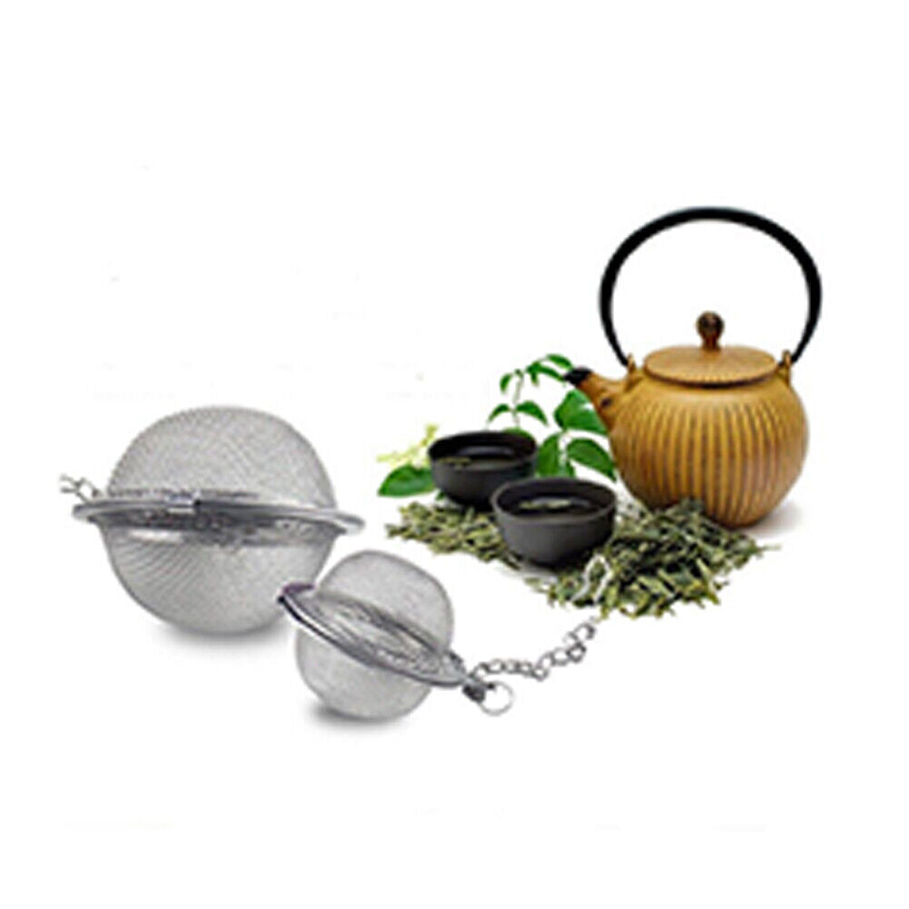 US 1-2 Pc Stainless Steel Mesh Tea Ball Strainer Diffuser Steeper Lock Filtering