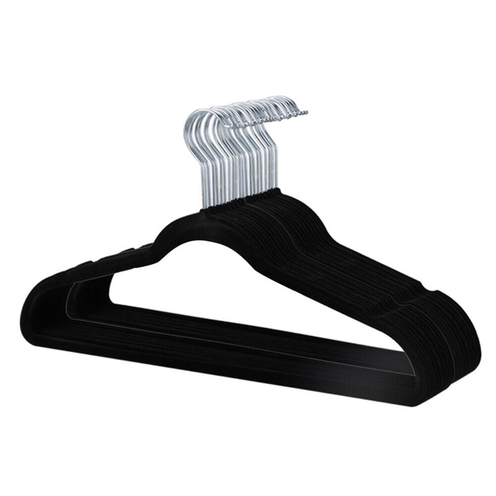 US 50 Pack Premium Velvet Hangers Non Slip Felt Heavy Duty Hangers Home Durable