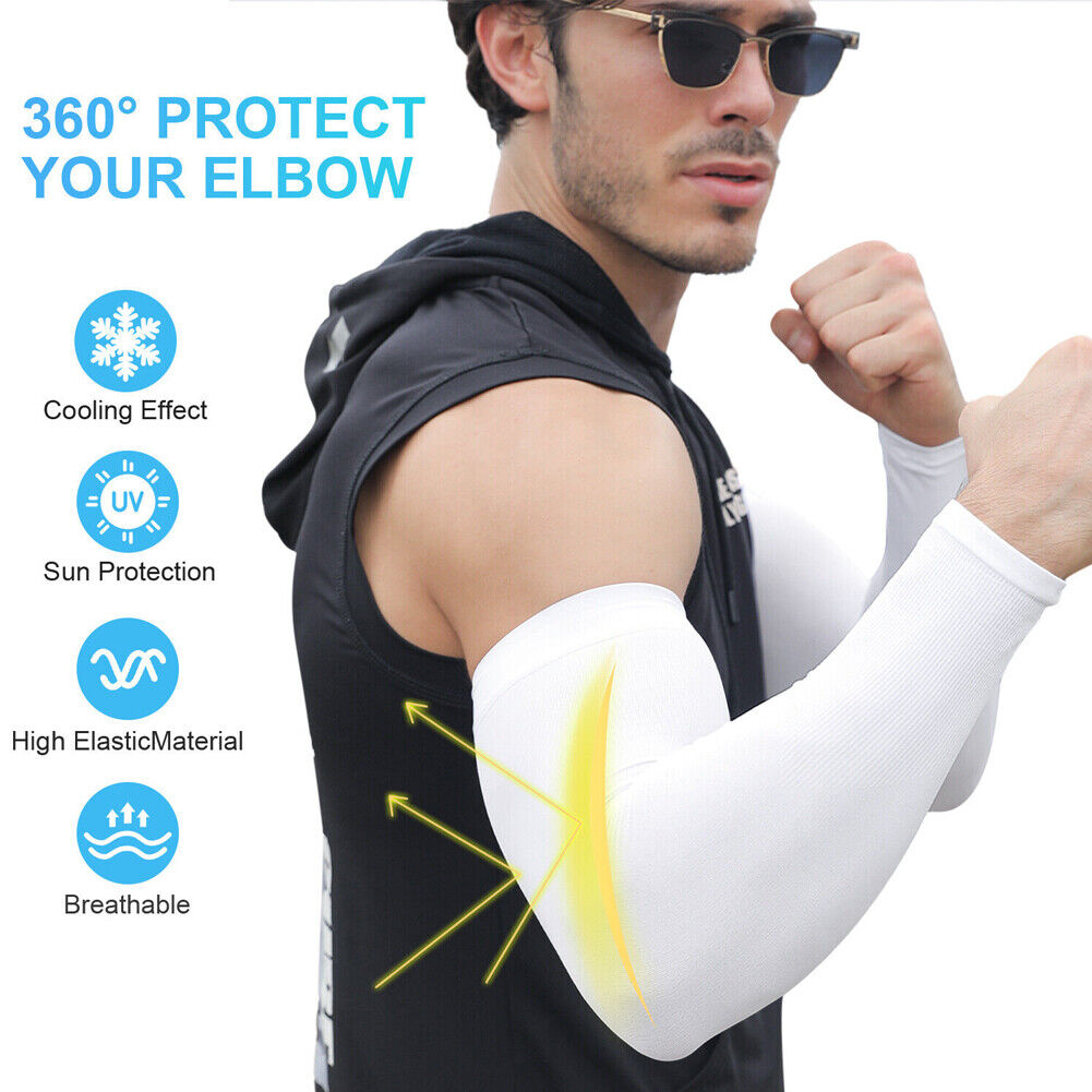 US 5~10Pairs Compression Cooling UV Protection Sun Sleeves Long Arm Cover Warmer