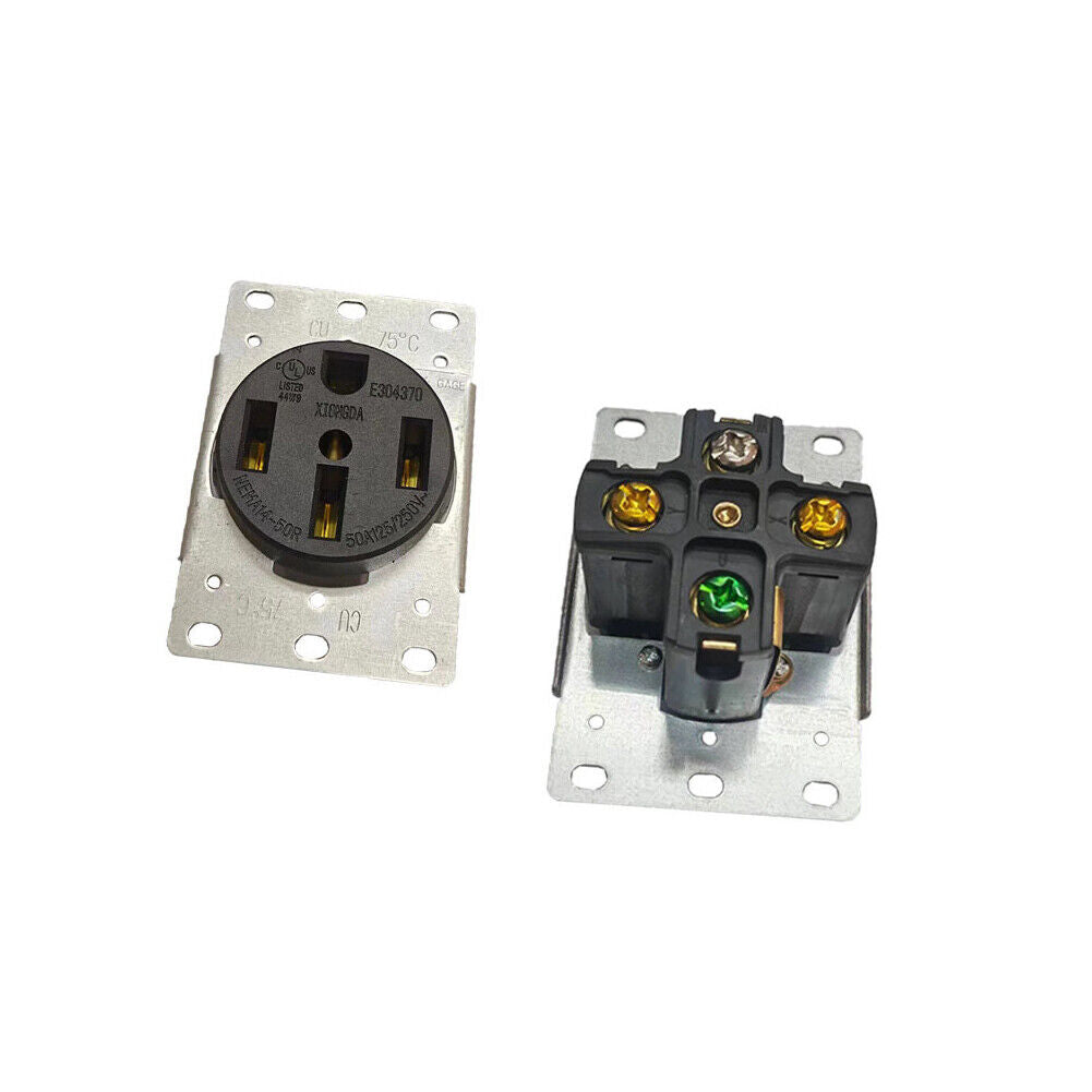 US 2Pc NEMA 14-50R 4 Prong 50 Amp RV Receptacle Wall Outlet 1450 EV Dryer Range
