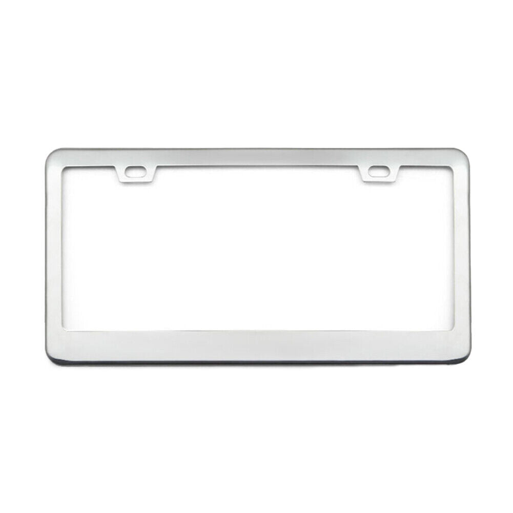 US 2-4 Pack Chrome 304 Stainless Steel Metal License Plate Frame Tag Cover Screw
