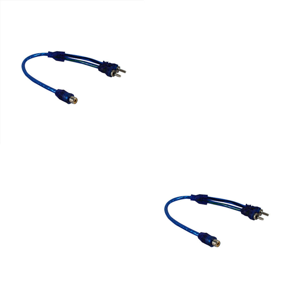 US 2-4 Pack RCA Y Adapter Splitter 1 Female to 2 Male Audio Speaker Stereo Blue