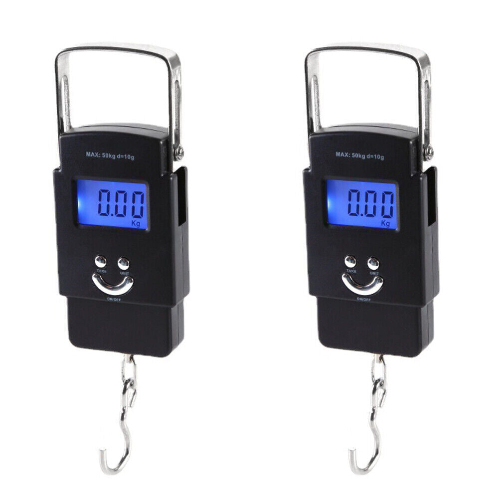 US 2-4 Pc Digital Hanging Scale Comfortable Handle Large Hook Digital LCD Screen