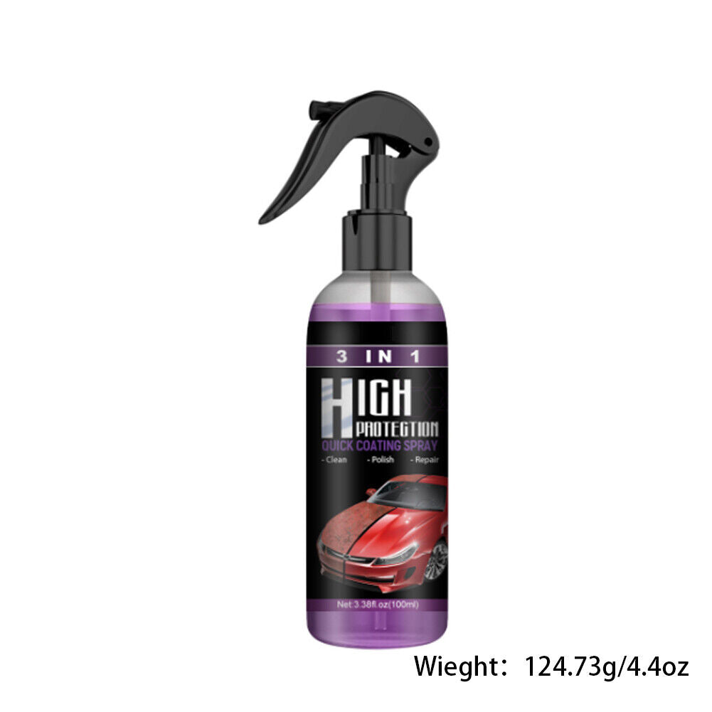 US 3 in 1 High Protection Quick Hydrophobic Car Coat Ceramic Coating Spray 100ML