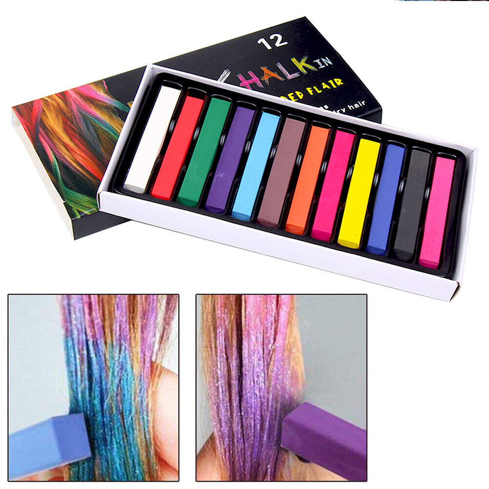 US 12-24 Color Set Temporary Hair Chalk Set Washable Color One-time Dye Kid Safe