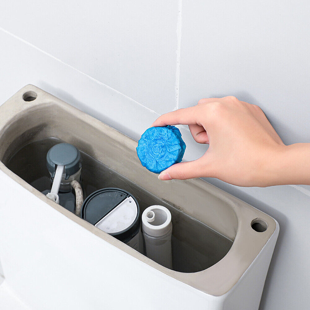 US 40-80 Pcs Automatic Bleach Toilet Bowl Cleaner Stain Remover Blue Tab Tablet