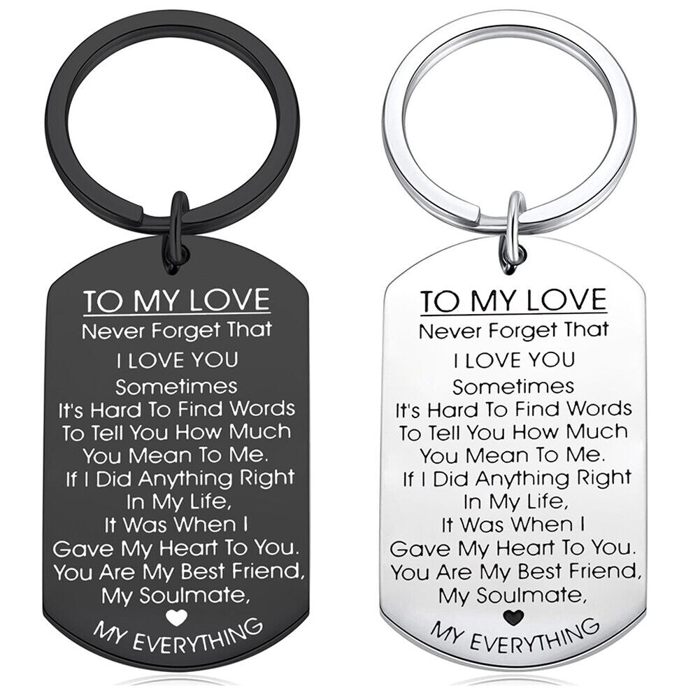 US 1-2 Pack Valentine's Day Gift For Girlfriend Wife Keychain & Necklace To Tag