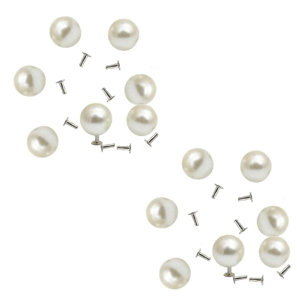 US 40~100Pc 6~12mm Half Hole Faux Pearl Rivet Studs Button DIY Accessories Pearl