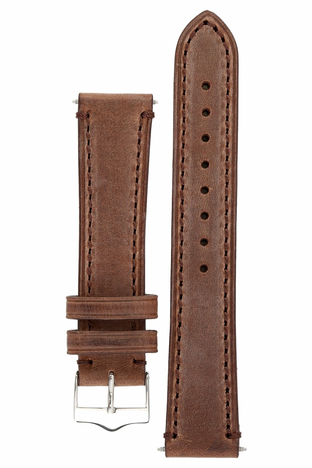 Signature 20 mm watch band Replacement watch strap Genuine Leather Silver buckle