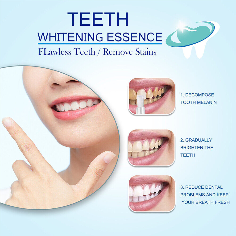 US 1-2 Pack Teeth Whitening Essence Pen Intensive Stain Remover Reduce Yellowing