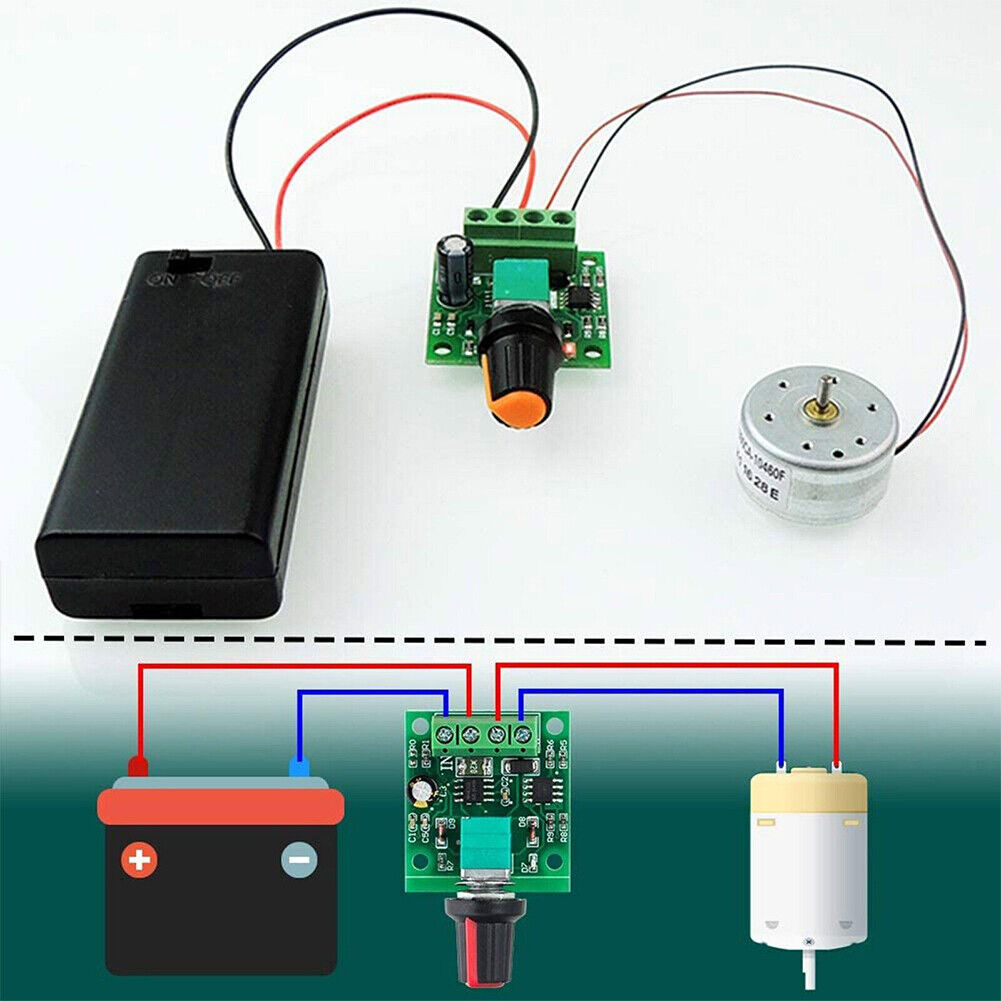US PWM Low Voltage Dc 1.8V 3V 5V 6V 12V 2A Motor Speed Controller LED Dimmer
