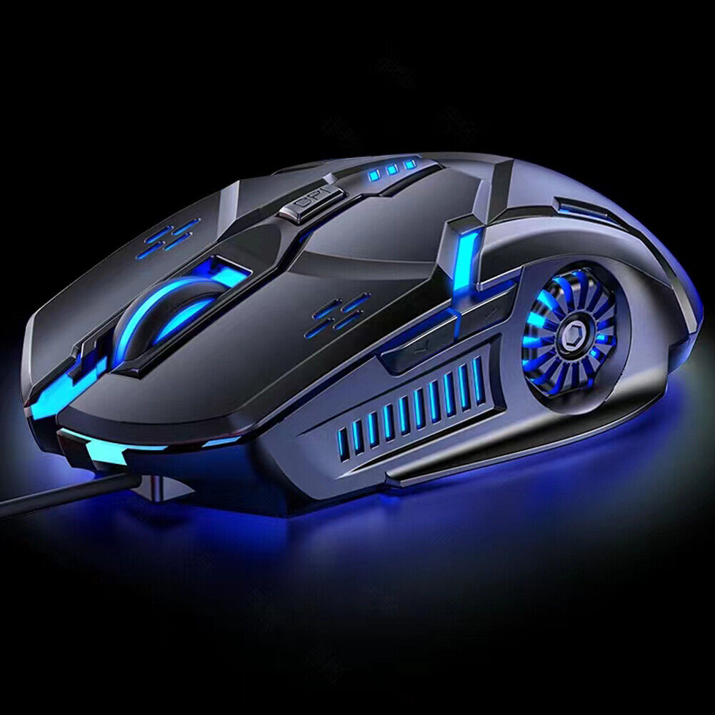 US 1-2 Pcs Wireless Mouse Gaming Rechargeable Cordless 7 Color LED Backlit PC