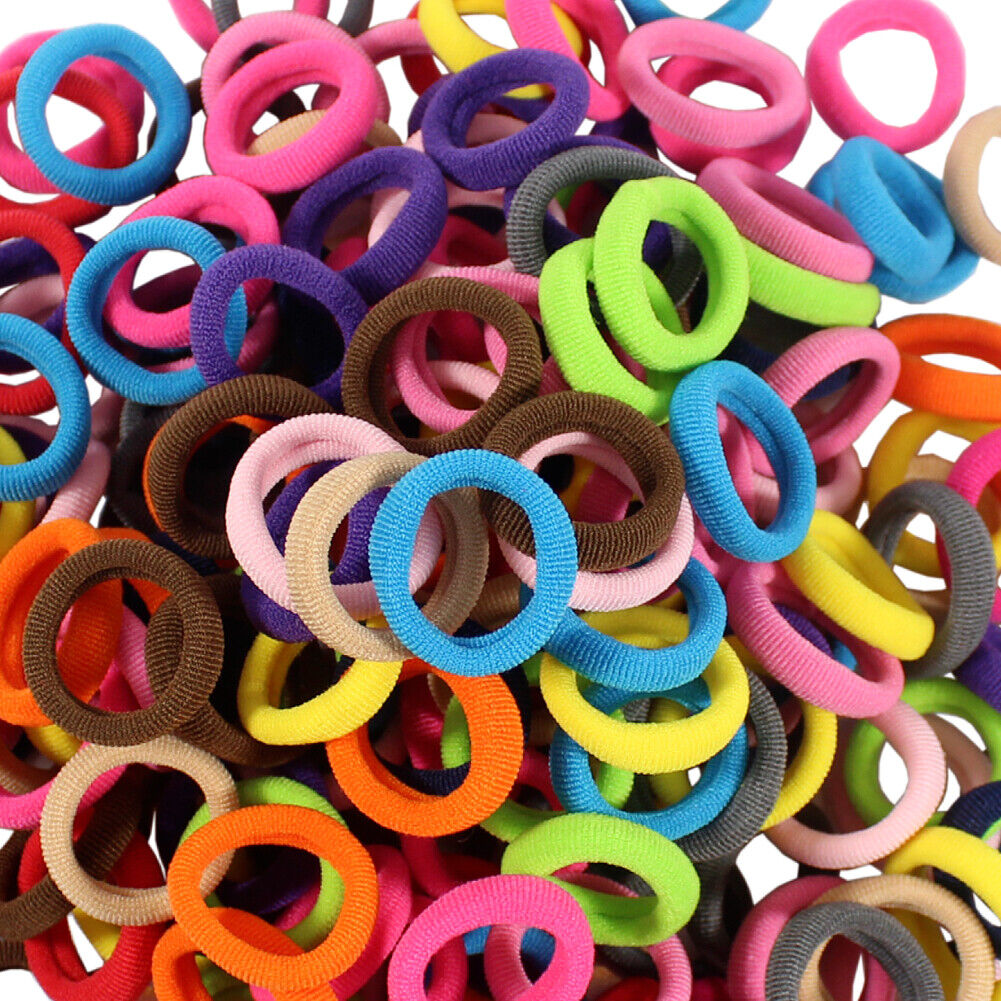 US 200-400 Pcs Elastic Hair Ties Band Rope Ponytail Scrunchies Hair Holder Girls