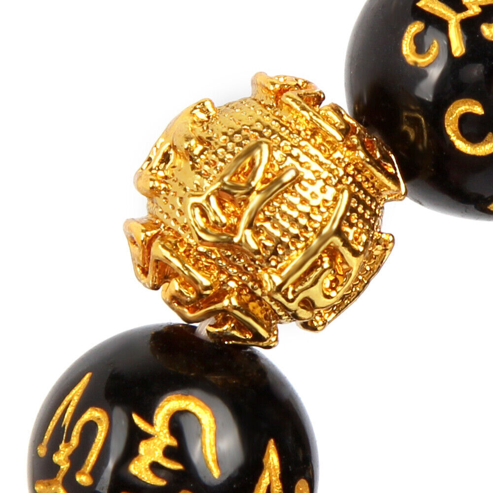 US 4-8 Pack Pi Xiu Obsidian Bracelet Dragon Bead Attract Wealth&Good Luck Bangle