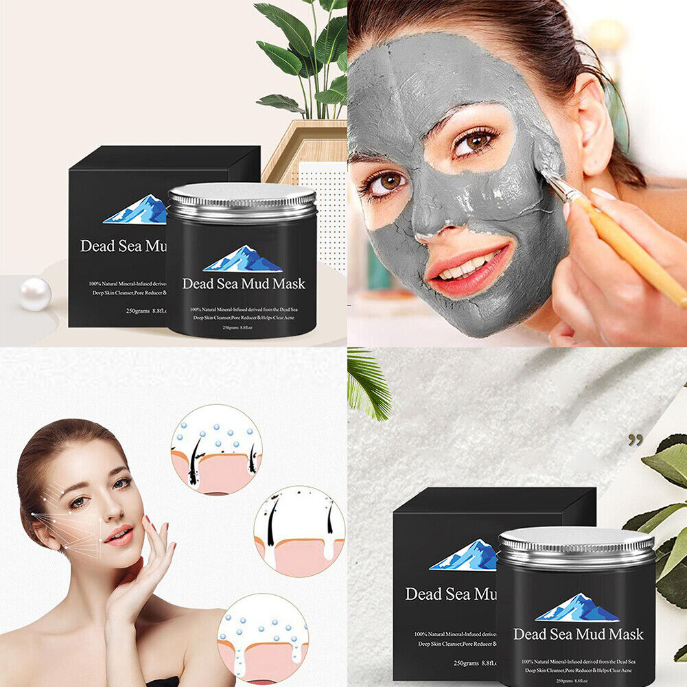 US 2-4Pc Dead Sea Mud Mask Deep Skin Cleanser Facial Black Purifying 250G 8.8 oz