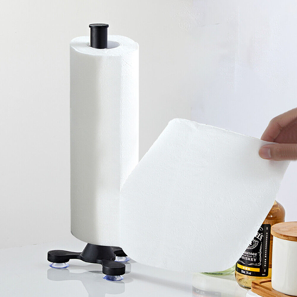 US 1-2 Pc Paper Towel Holder Free Standing Towel Roll Dispenser Kitchen Bathroom