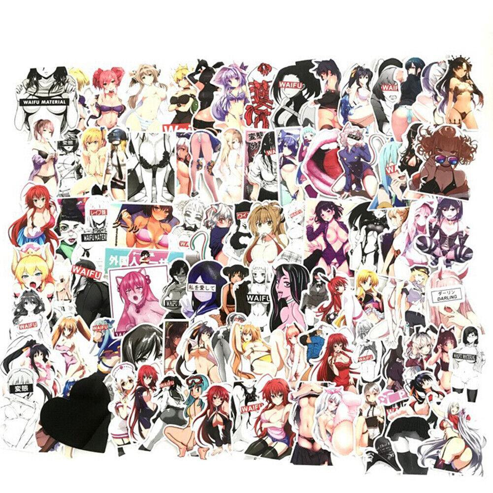 US 100-200 Pcs Sexy Anime Stickers Waifu Girl Explicit Beautiful Gorgeous Vinyl