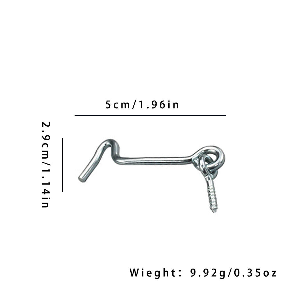 US 20-40 Sets 2'' Zinc Plated Steel Hook & Eye Door Cabin Latch Farm Barn Hook