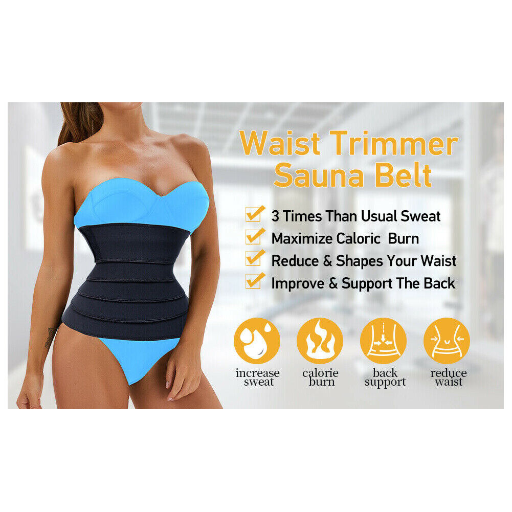 US Wrap Waist Trainer Stomach Abdomen Binder Belly Body Shaper Compression Belt