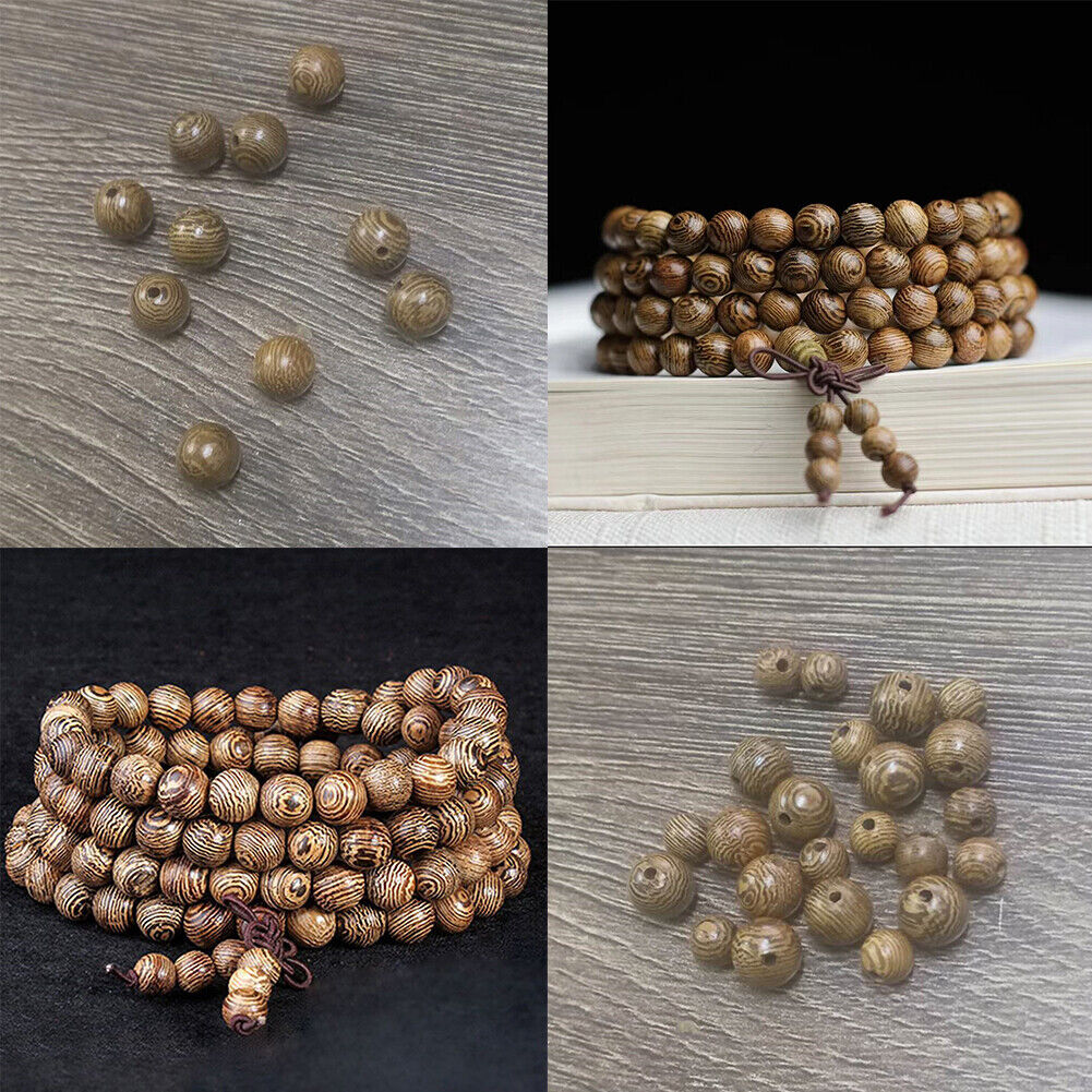 US 1000-2000 Pc 8mm Dark Brown Natural Macrame Round Wooden Beads Jewelry Making
