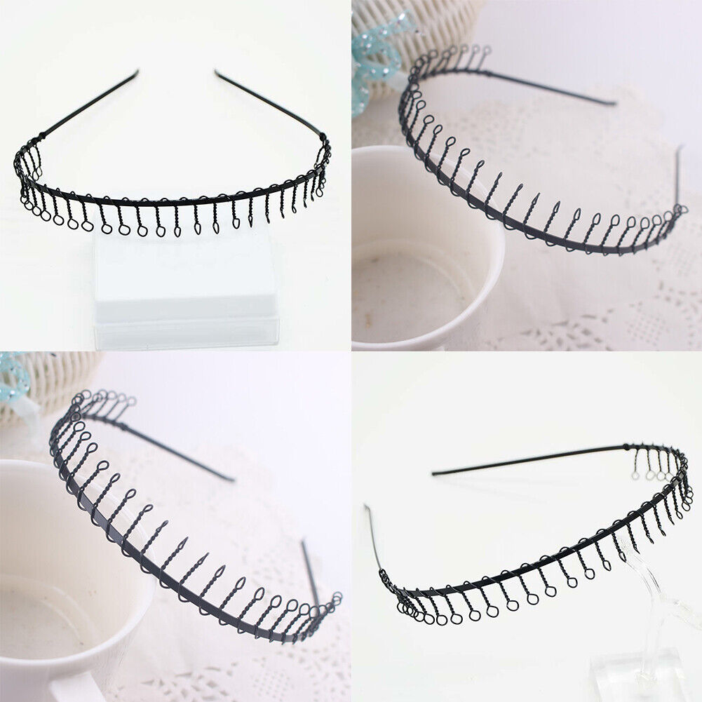 US 10-20 Pack Unisex Hairband Comb Headband Metal Wire with Teeth