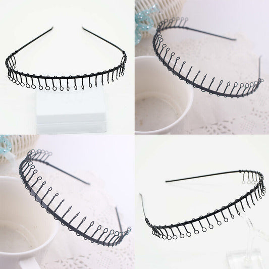US 10-20 Pack Unisex Hairband Comb Headband Metal Wire with Teeth