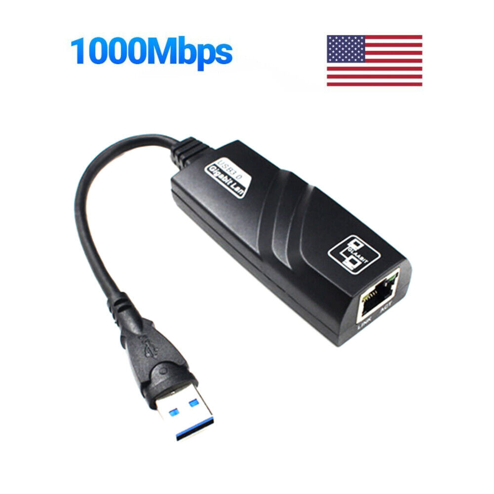 US 1-2 Pcs USB 3.0 Ethernet Adapter 1000Mbps Gigabit LAN Network For Windows Mac