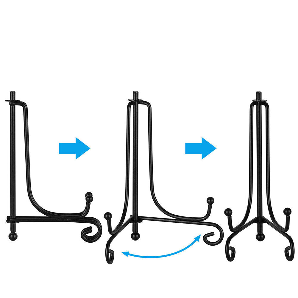 US 8-16 Pc Iron Easel Display Stand Holders Picture Frames Decorative Plates Art