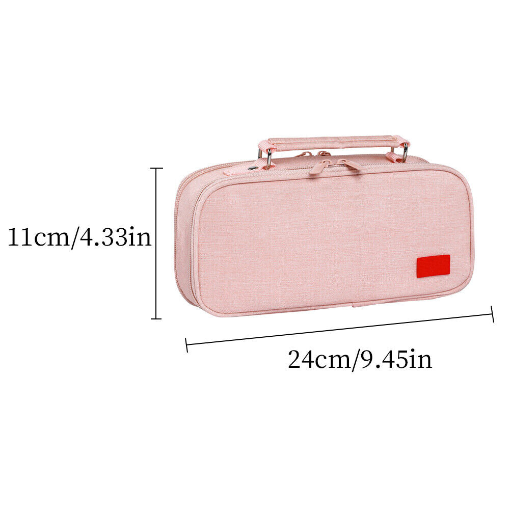 US Pencil Case Pen Pouch Large Capacity Stationery Box Makeup Bag School Student
