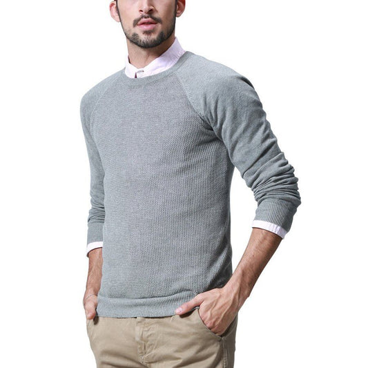Round Neck Men's Spring Fall Sweater