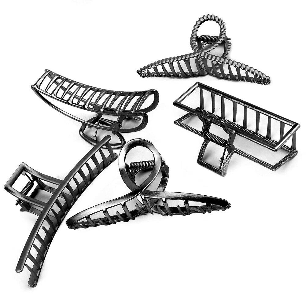 US 5-10 Pack Metal Jumbo Hair Claw Clip Large Strong Hold for Thick Hair Nonslip