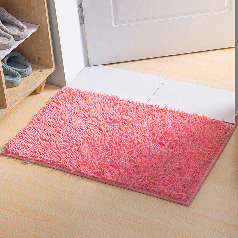 US Luxury Chenille Bath Rug Absorbent Soft Shaggy Non Slip Bathroom Mat Rugs
