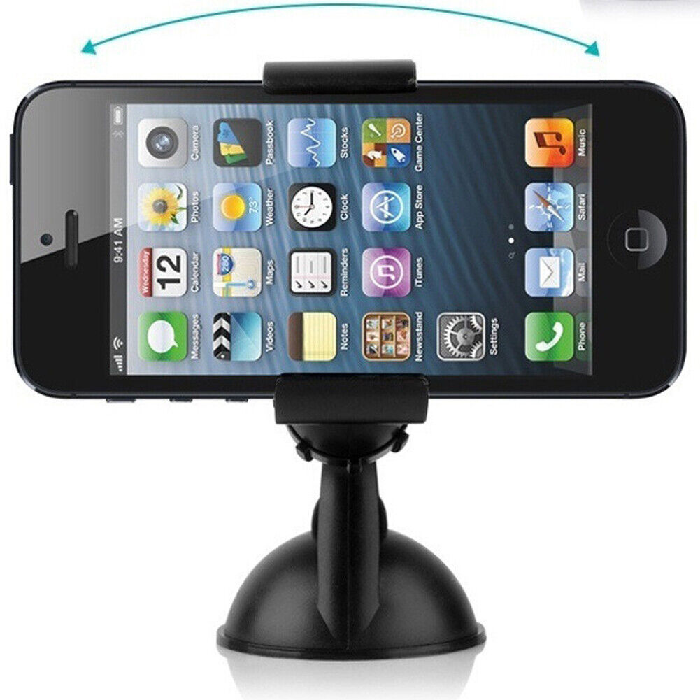 US2-4Pc 360°Rotating Car Windshield Mount Holder Stand Bracket For iPhone Phone