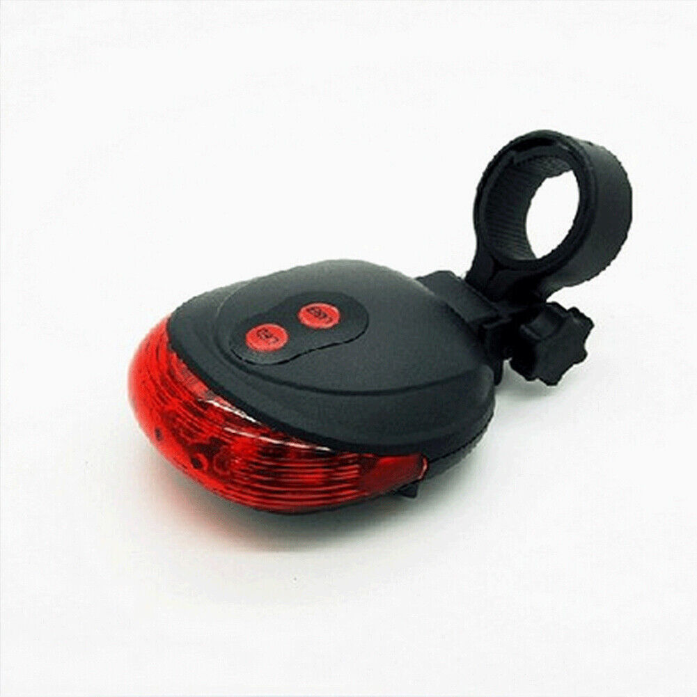US 2-4 Pack 5 LED 2 Laser Bike Bicycle Light Rear Flashing Safety Warning Lamp