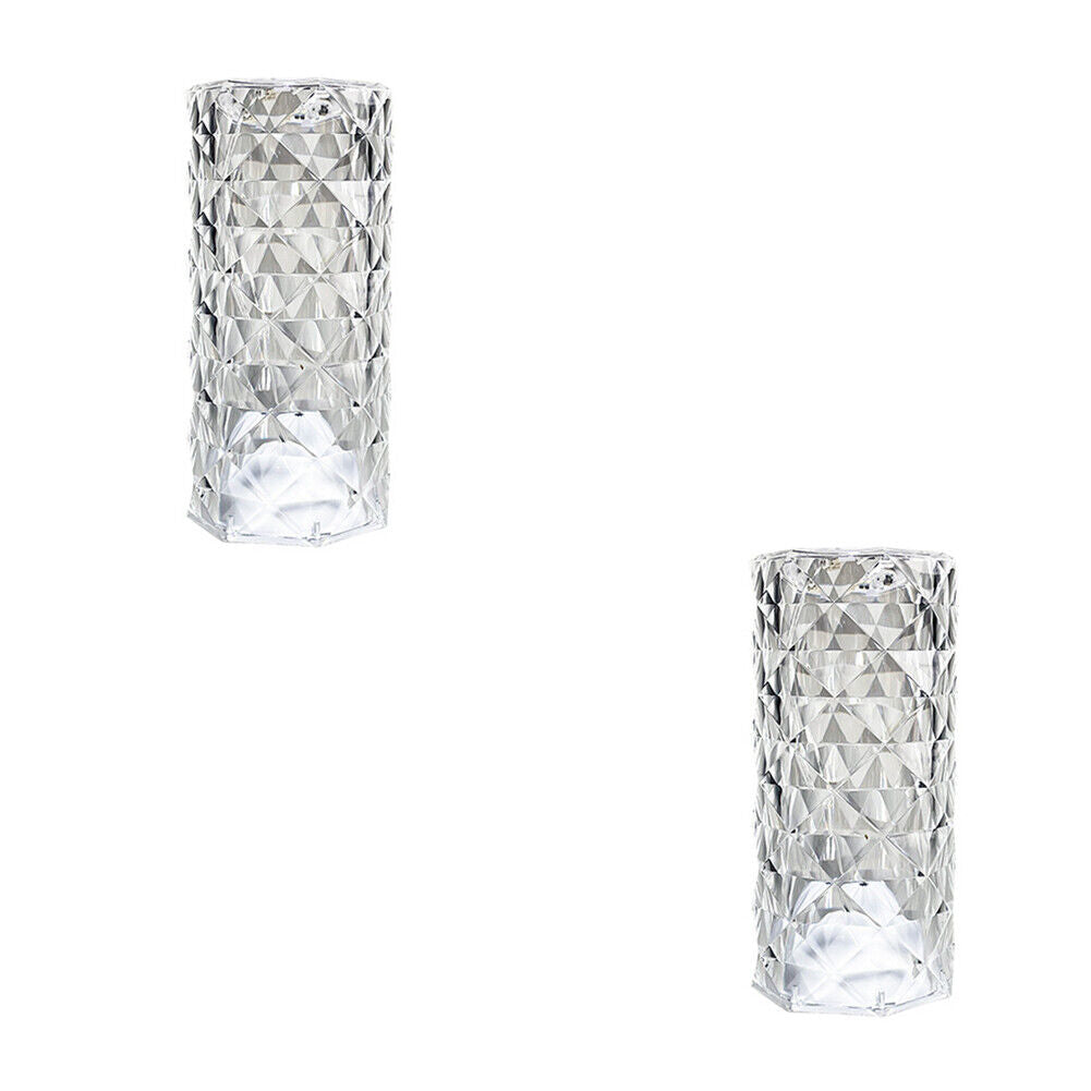 US 1-2 Pack LED Crystal Lamp Rose DiamondTouch Atmosphere Night Light for Bar