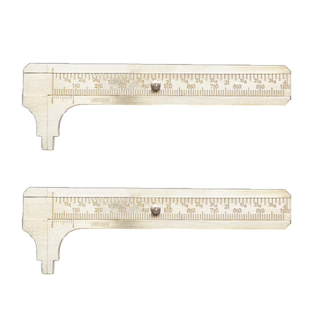 US 1-2Pc Brass Sliding Gauge Caliper Millimeter Bead Jewelry Measuring Tool Fine