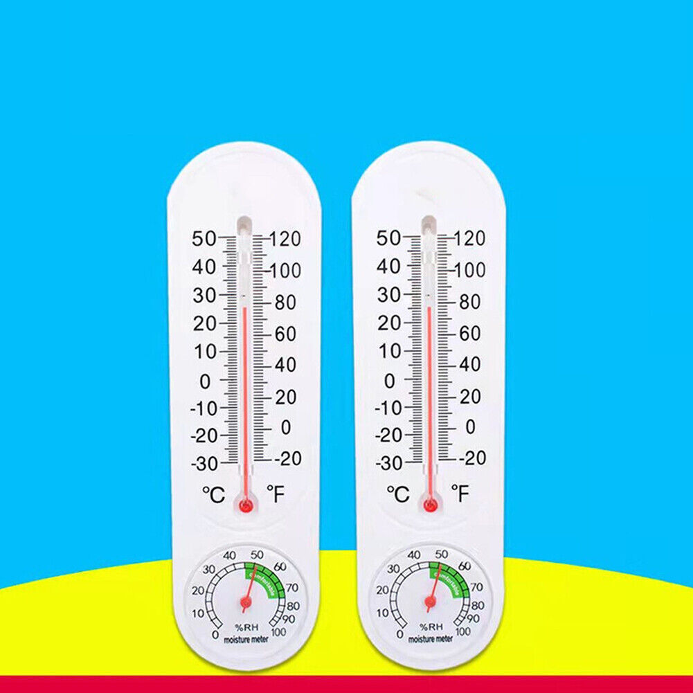 US 1-2 Pack Vertical Thermometer Hygrometer Indoor Outdoor Thermometer Wireless