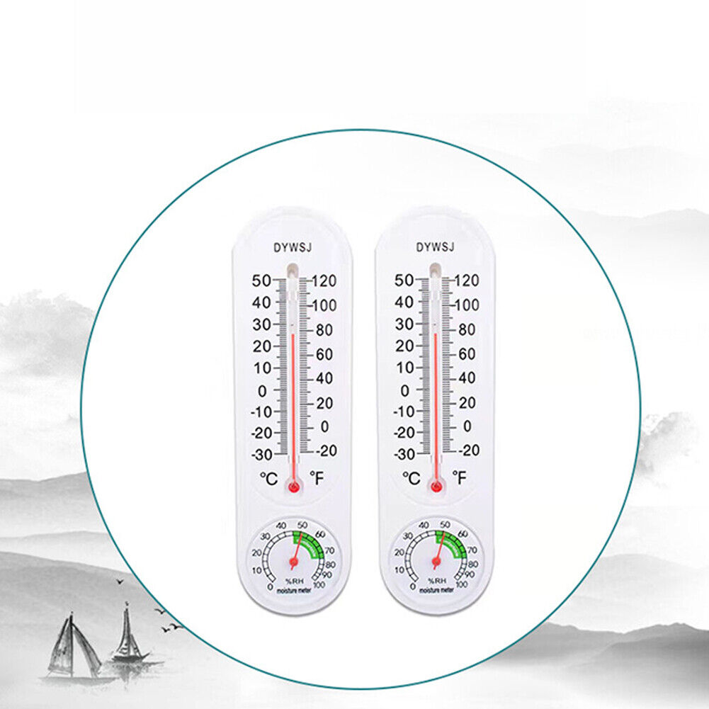 US 1-2 Pack Vertical Thermometer Hygrometer Indoor Outdoor Thermometer Wireless